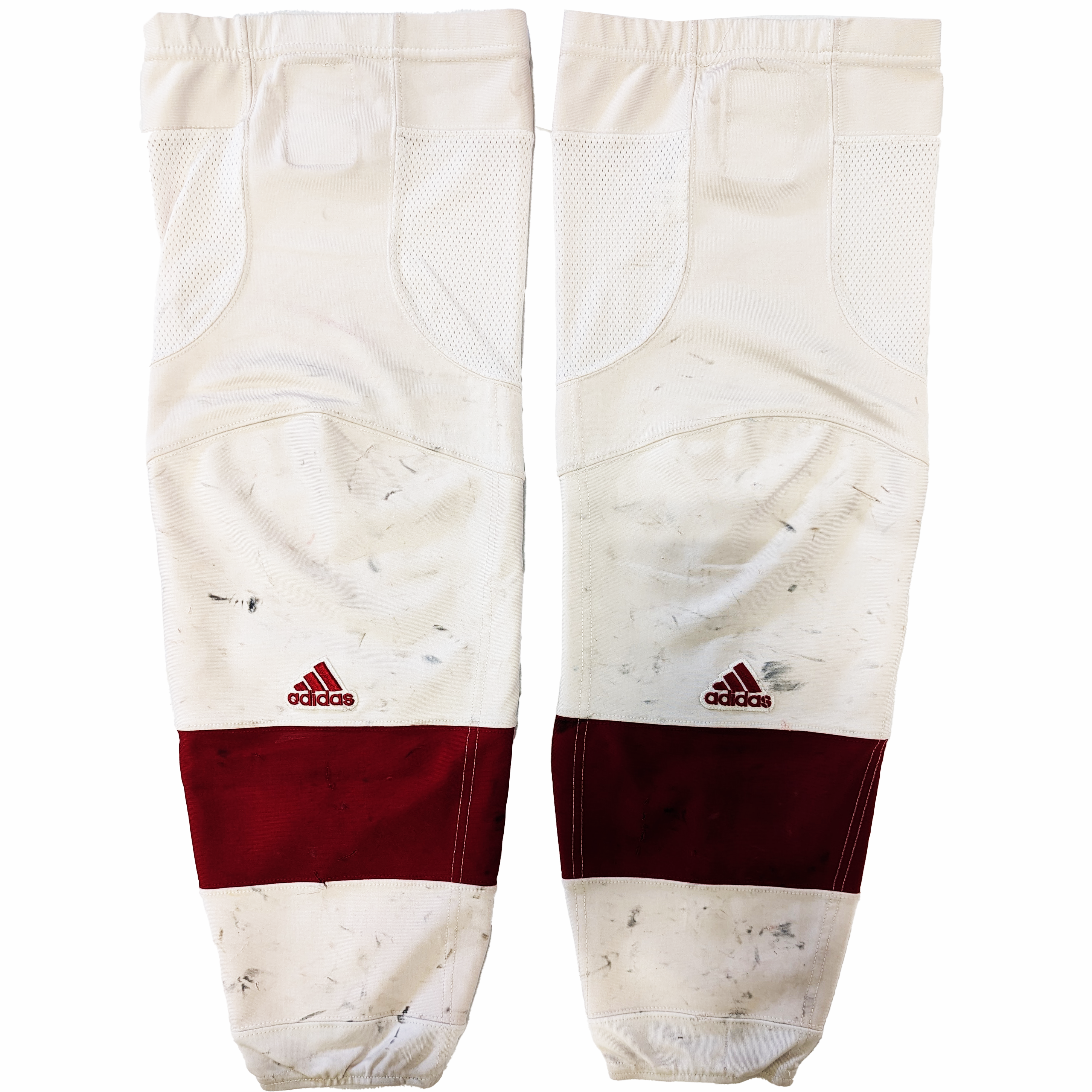 NCAA - Chaussettes de hockey Adidas d'occasion (blanches/rouges)